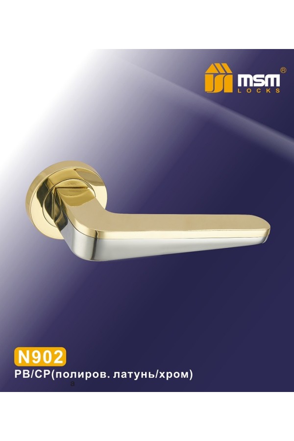 Ручки на круглой накладке N902 Полированная латунь / Хром (PB/CP)