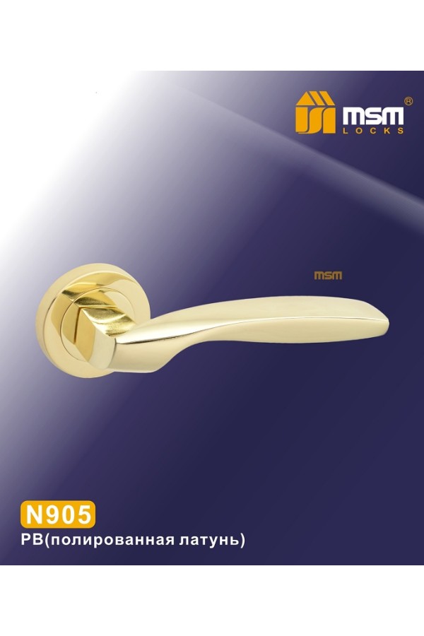 Ручки на круглой накладке N905 Полированная латунь (PB)