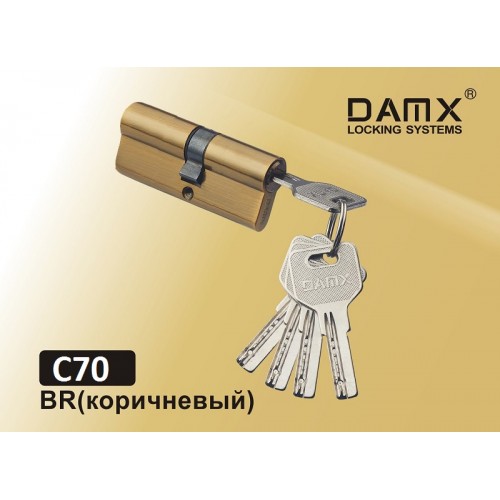 Цилиндровый механизм DAMX<br>Перфорированные ключ-ключ C70 мм Коричневый (BR)