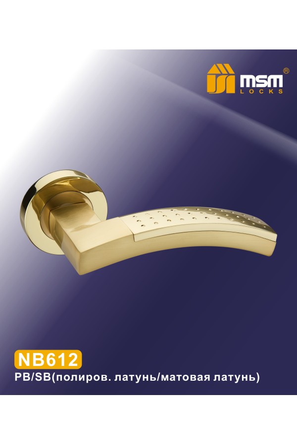 Ручки на круглой накладке NB612 Полированная латунь / Матовая латунь (PB/SB)
