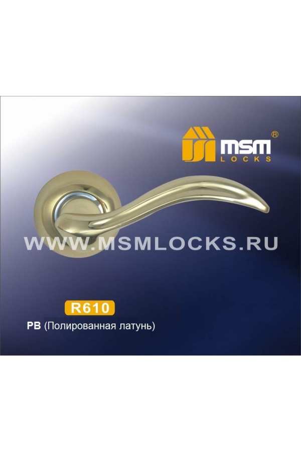 Ручка на круглой накладке R610 Полированная латунь (PB)
