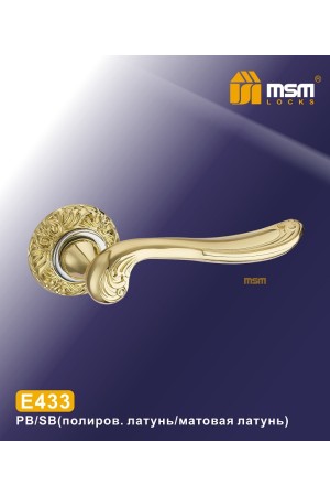 Ручка на круглой накладке E433 Полированная латунь / Матовая латунь (PB/SB)