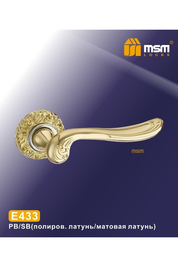 Ручка на круглой накладке E433 Полированная латунь / Матовая латунь (PB/SB)