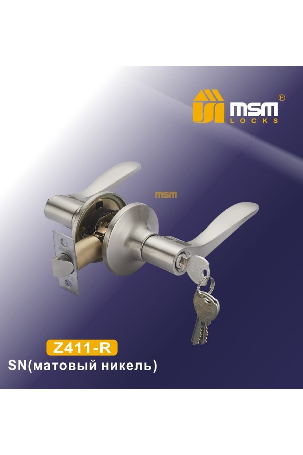 Ручки защелки (фалевые)  Z411-R Матовый никель (SN)
