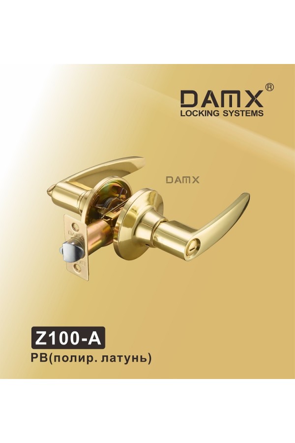 Ручка защелка DAMX Z100-A Blister Полированная латунь (PB)