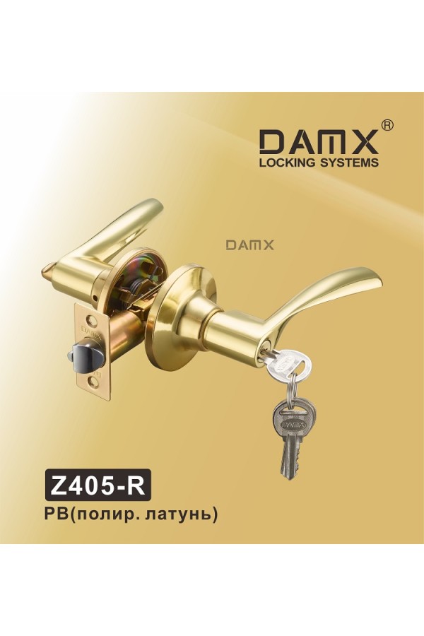 Ручка защелка DAMX Z405-R Blister Полированная латунь (PB)