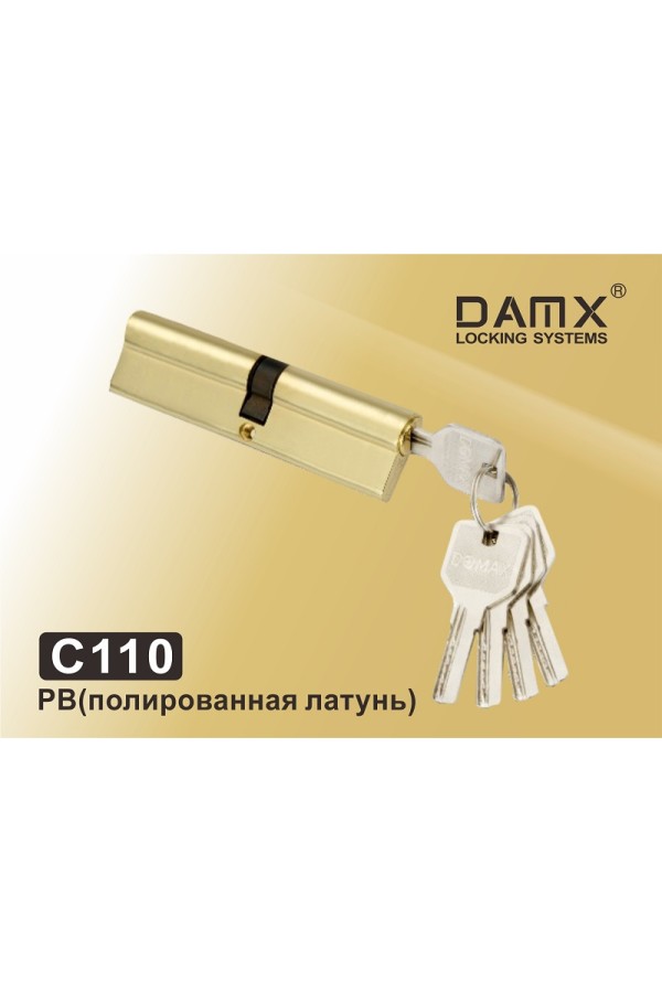 Цилиндровый механизм DAMX Перфорированный ключ-ключ C110 Полированная латунь (PB)
