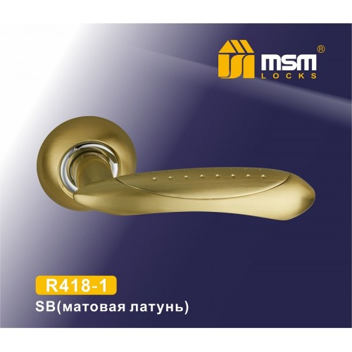 Ручка на круглой накладке R418-1 Матовая латунь (SB)