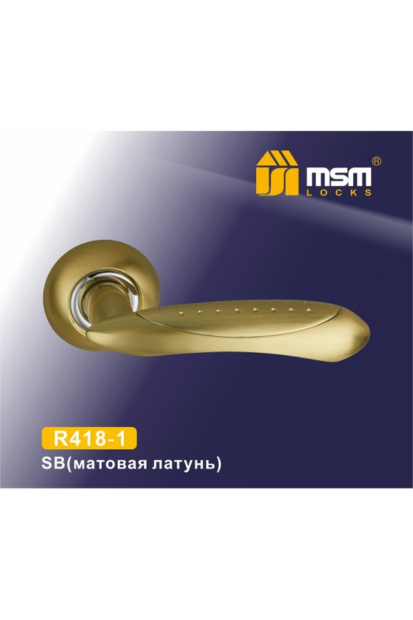 Ручка на круглой накладке R418-1 Матовая латунь (SB)