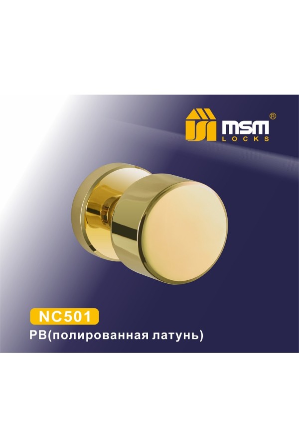 Ручка на круглой накладке NC501 Полированная латунь (PB)