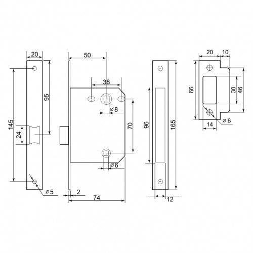 Замок межкомнатный Palladium 470 CP