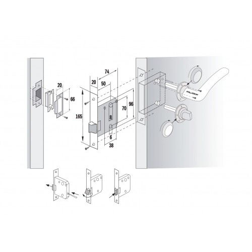 Замок межкомнатный Palladium 470 AC