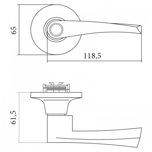 Ручка защелка Palladium 3902 CP BK