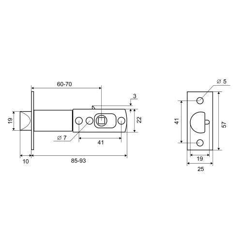 Ручка защелка Palladium 607 SN ET