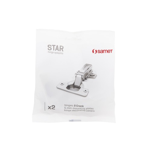Петля Samet STAR, изгиб 0 mm, 48AX, Ni, (2 шт.)