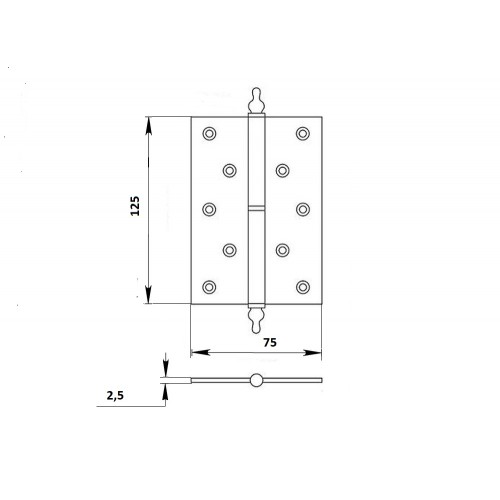 Петля дверная Palladium N 610-S-5