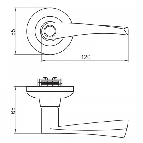 Ручка защелка Palladium 853 AC BK