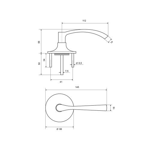 Ручка защелка INKU 836 SB PS