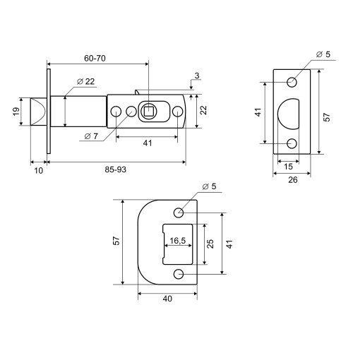 Ручка защелка INKU 3502 AC PS