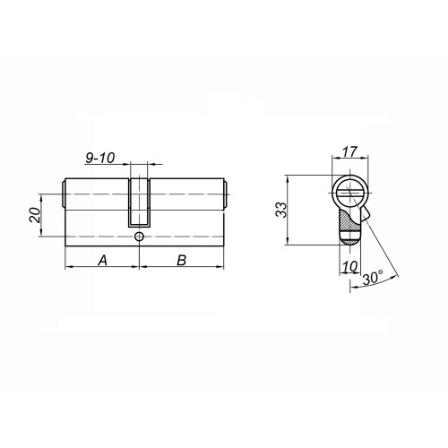 Цилиндровый механизм Palladium ZN 60 C ET PB