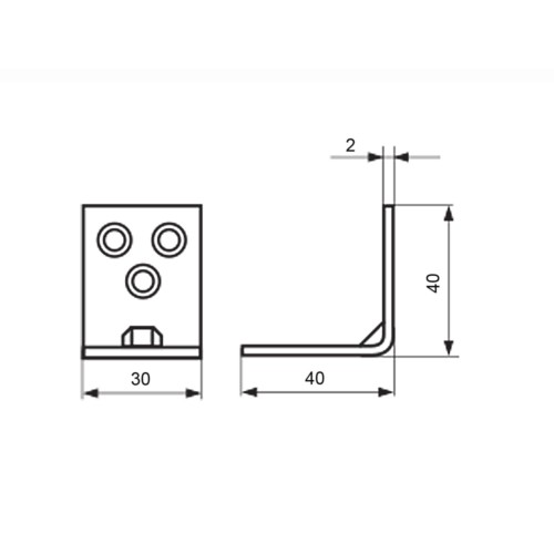 Уголок крепежный Домарт 40х40х30 (комплект 2 шт.)