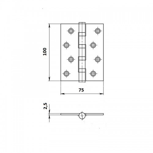 Петля дверная универсальная Palladium N 500 C-S-4