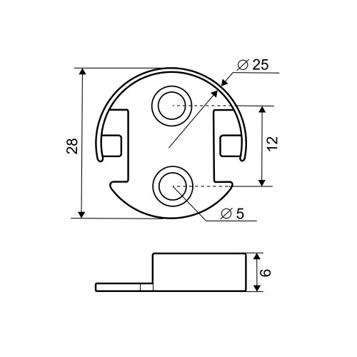 Держатель для трубы 25 мм Palladium JF-07 CP (2 шт.)