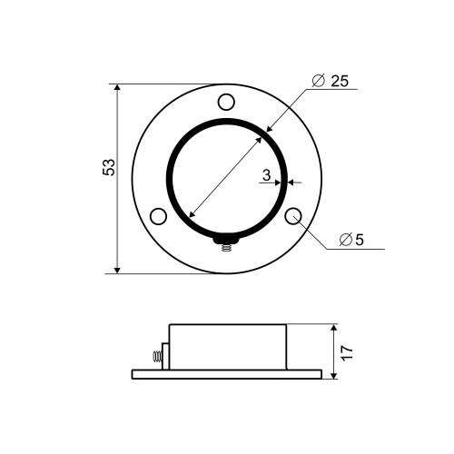 Держатель мебельной штанги удлиненный d 25 мм Palladium JF-49 CP (2 шт.)