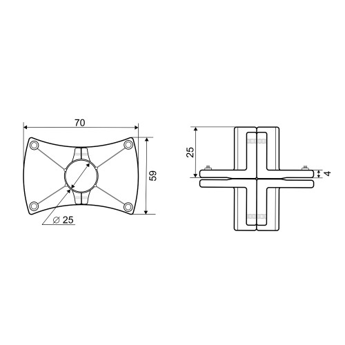 Держатель панели горизонтальный, двусторонний Palladium JF-31 CP