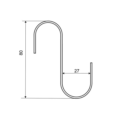 Крючок съёмный для трубы 25 мм Palladium JF-44