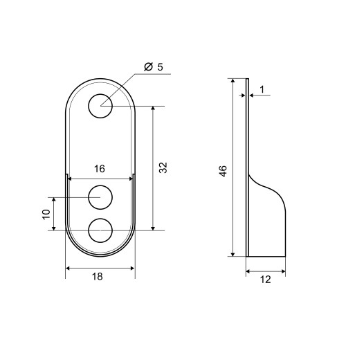 Фланец для овальной трубы 30х15мм Palladium JF-53 2 шт.