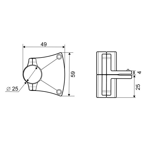 Держатель панели горизонтальный, односторонний Palladium JF-30 CP