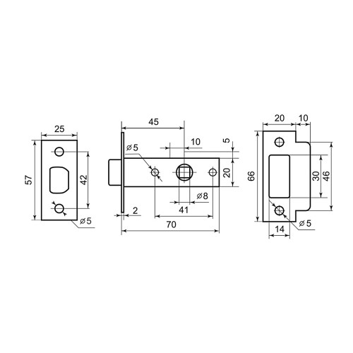 Комплект для двери Фабрика замков FZ SET 10L 100 CP