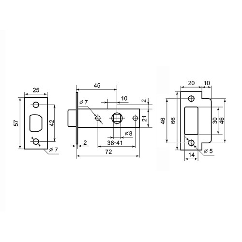 Комплект для двери Palladium SET 21 L 100 AB