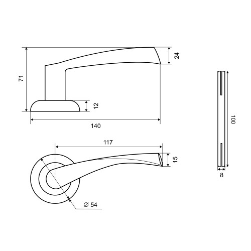 Комплект для двери Фабрика замков FZ SET 03L 100 SN/CP