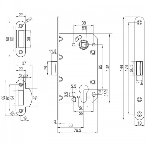 Корпус замка Palladium 600 CP блистер