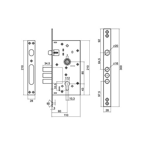 Корпус замка Palladium 0252 R никель