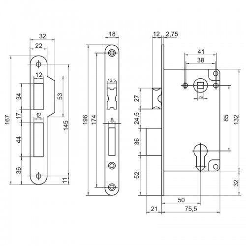 Корпус замка Palladium 285 PB