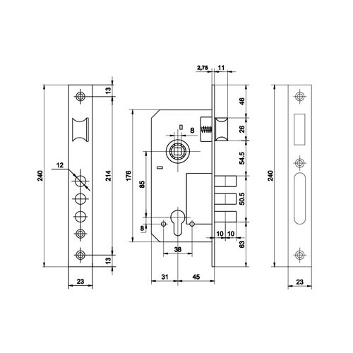 Корпус замка Palladium 2000 старая бронза