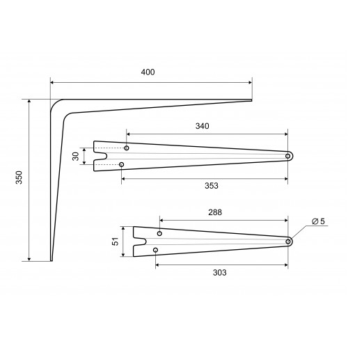 Кронштейн черный Palladium 400х350