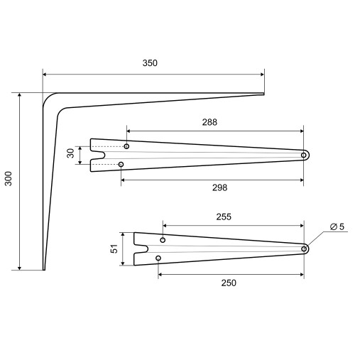 Кронштейн белый Palladium 350х300