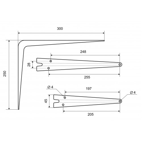 Кронштейн черный Palladium 300х250