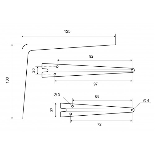 Кронштейн черный Palladium 125х100