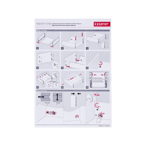 Ящик Samet FLOWBOX H144 PUSH OPEN с доводчиком, 500 Антрацит