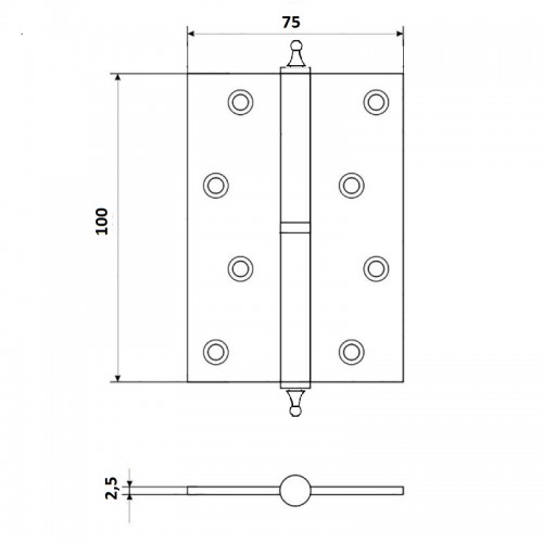 Петля дверная Palladium N 610-S-4