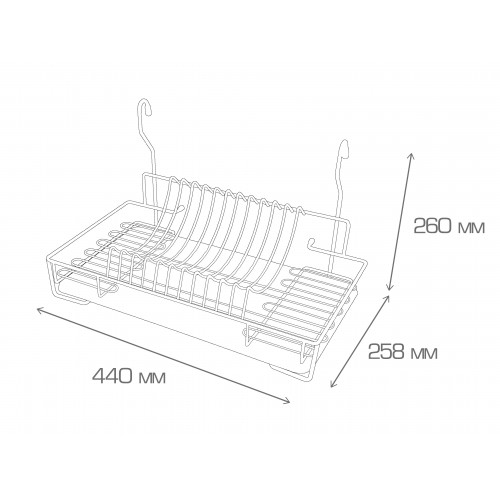 Сушилка для посуды навесная Palladium HD 41.21.00 CP