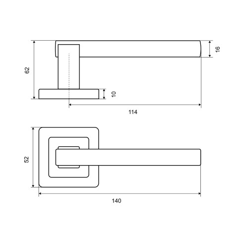 Дверная ручка Palladium Basis PD