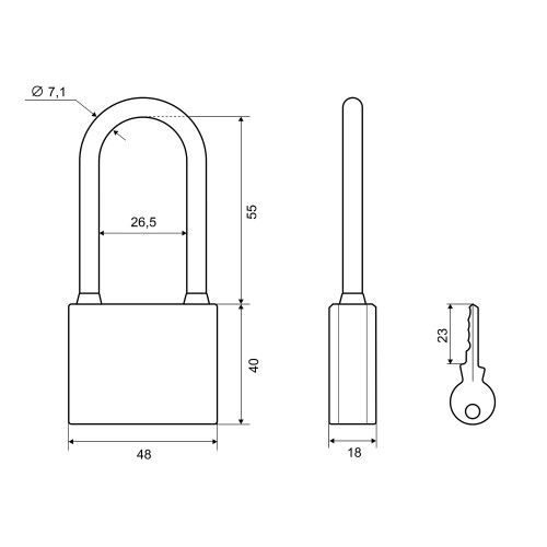 Замок навесной Palladium 303F-50L