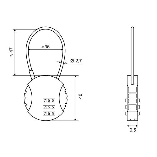 Замок навесной PALLADIUM 208V-35