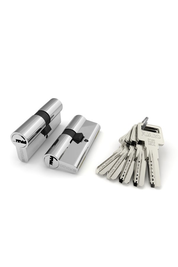 Цилиндровый Fuaro (Фуаро) механизм (R600/90) R6000Key90(50+10+30)-BL CP хром /блистер 5Key